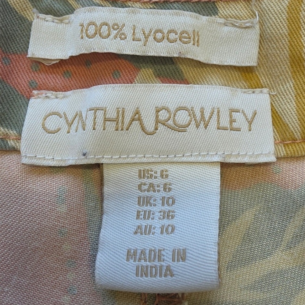 Cynthia Rowley Tropical Floral Lyocell High Waisted Shorts Coral Size 6 Beach - Picture 3 of 9